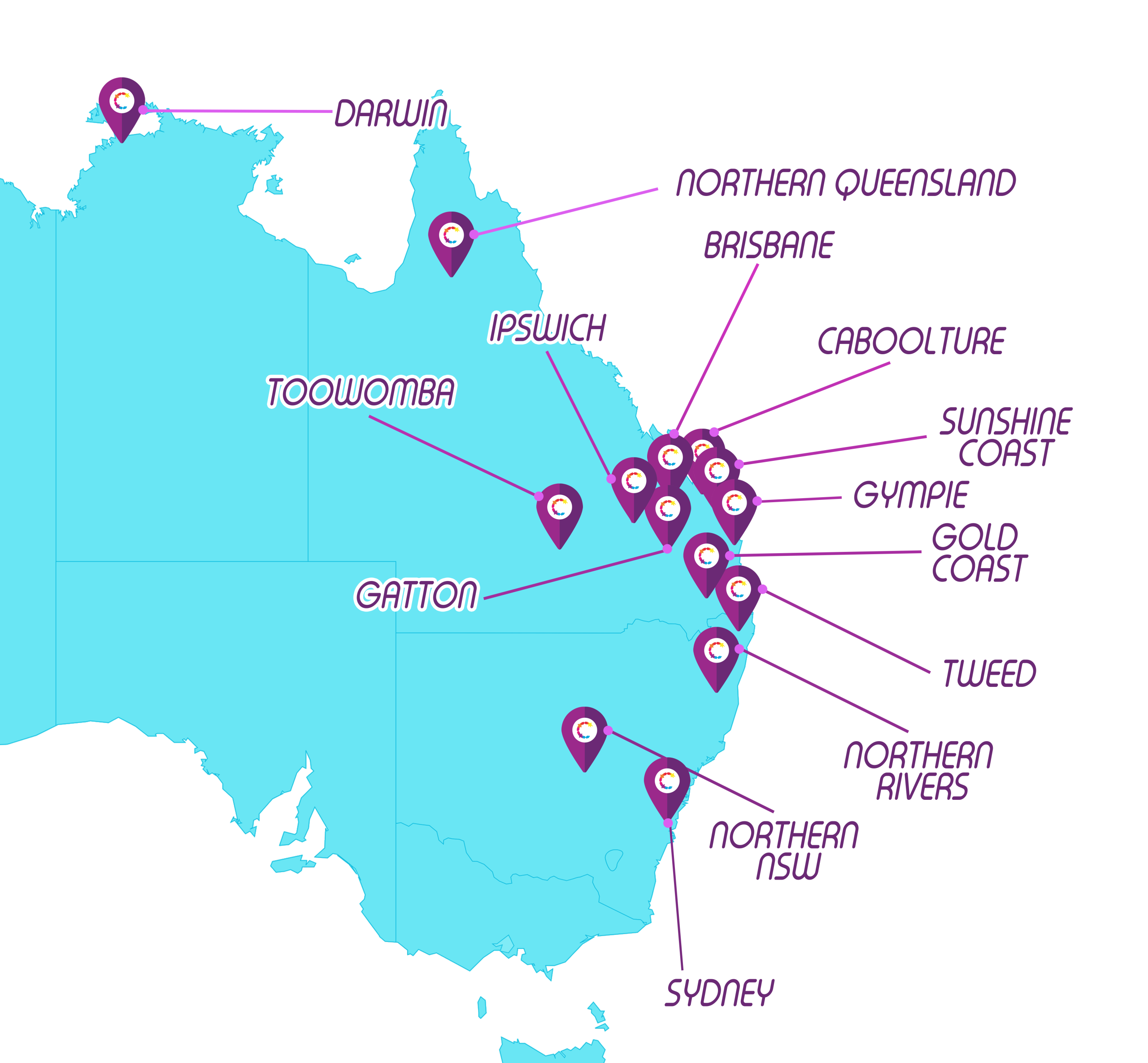 map CSS3 - Service Areas - CSS